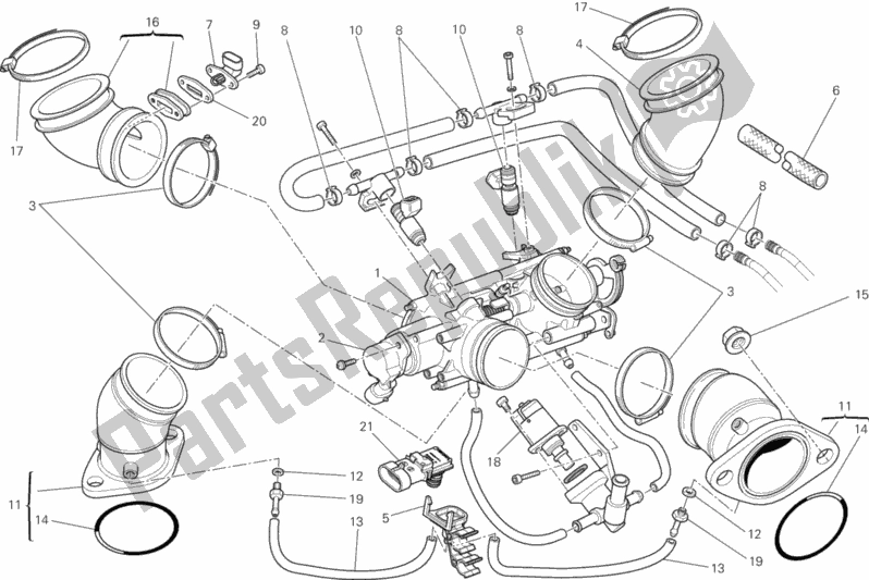 Todas as partes de Corpo Do Acelerador do Ducati Monster 796 ABS USA Anniversary 2013